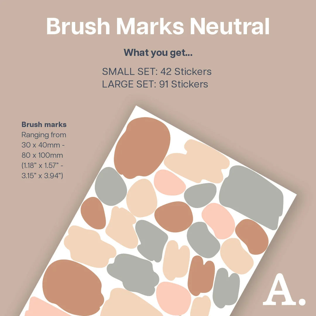 Brush Marks Neutral Wall Decal - Decals - Abstract Shapes