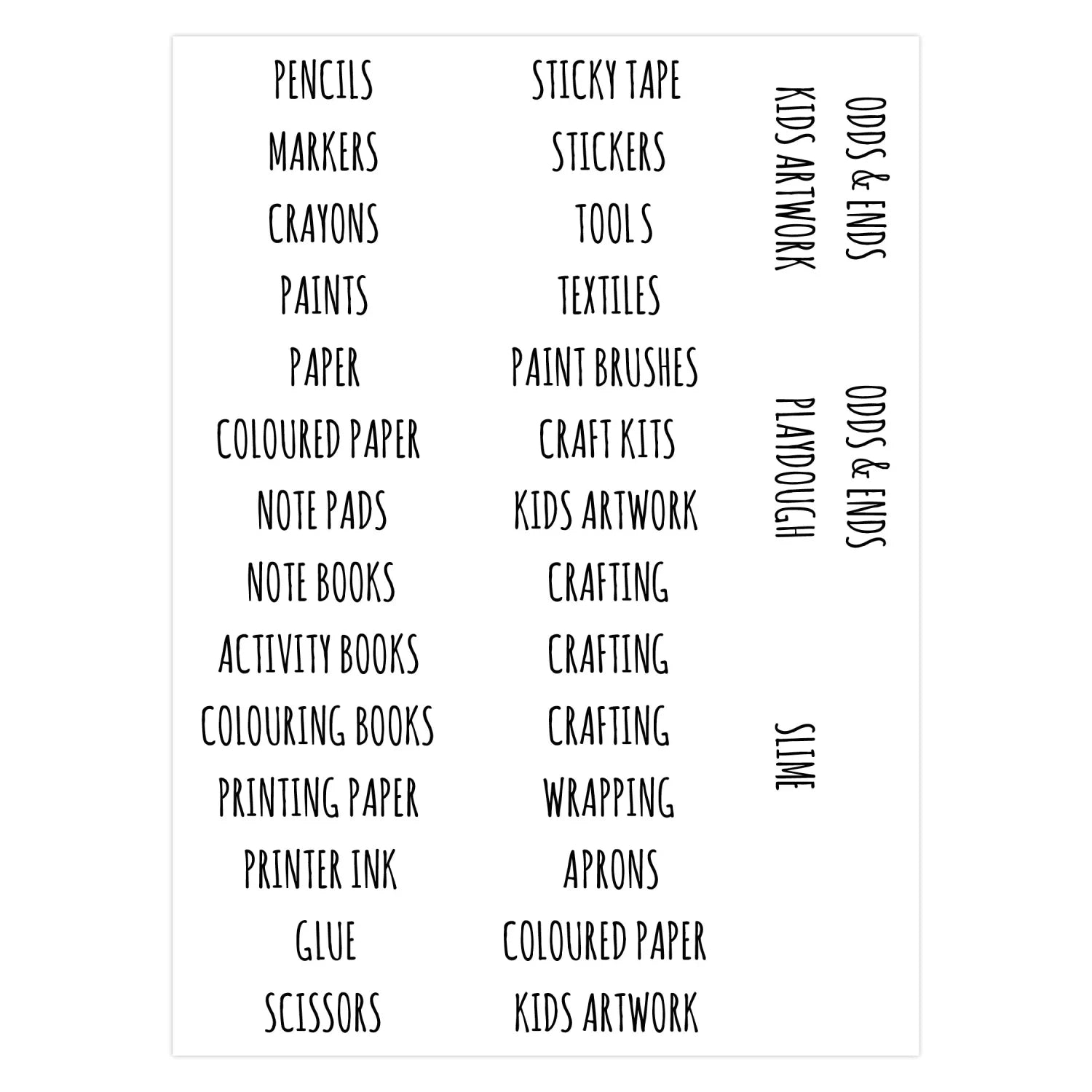 Craft Labels - Clear - Organisation Labels