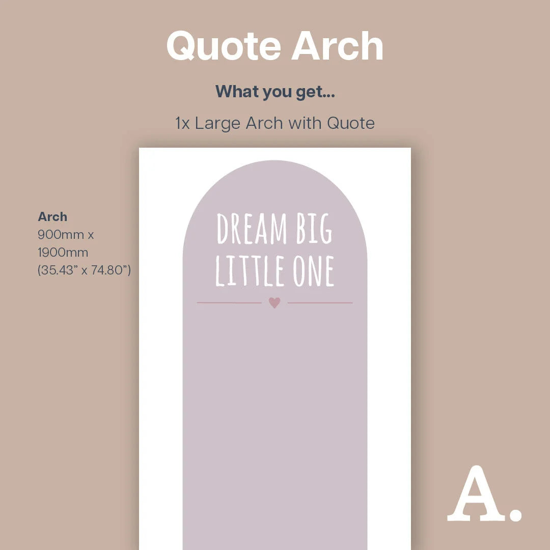 Dream Big Little One Arch - Decals Quote Arches