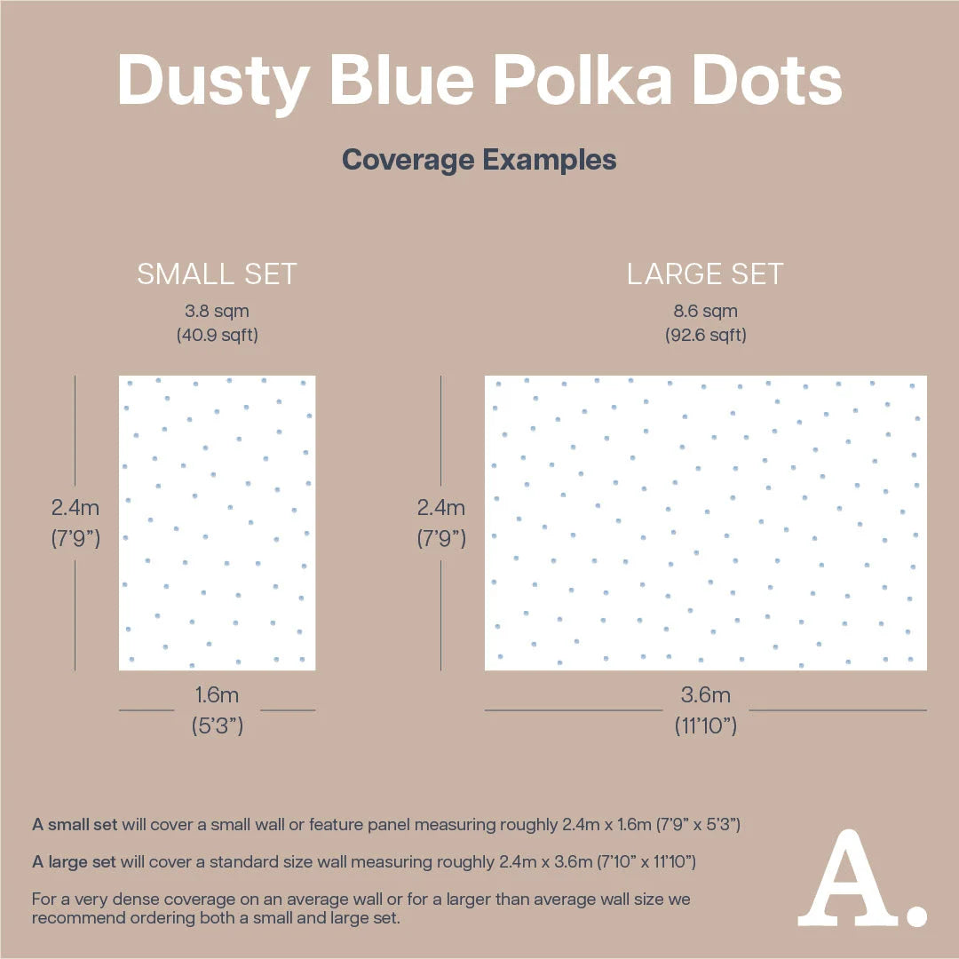 Dusty Blue Polka Dot Wall Decal - Decals - Polka Dots