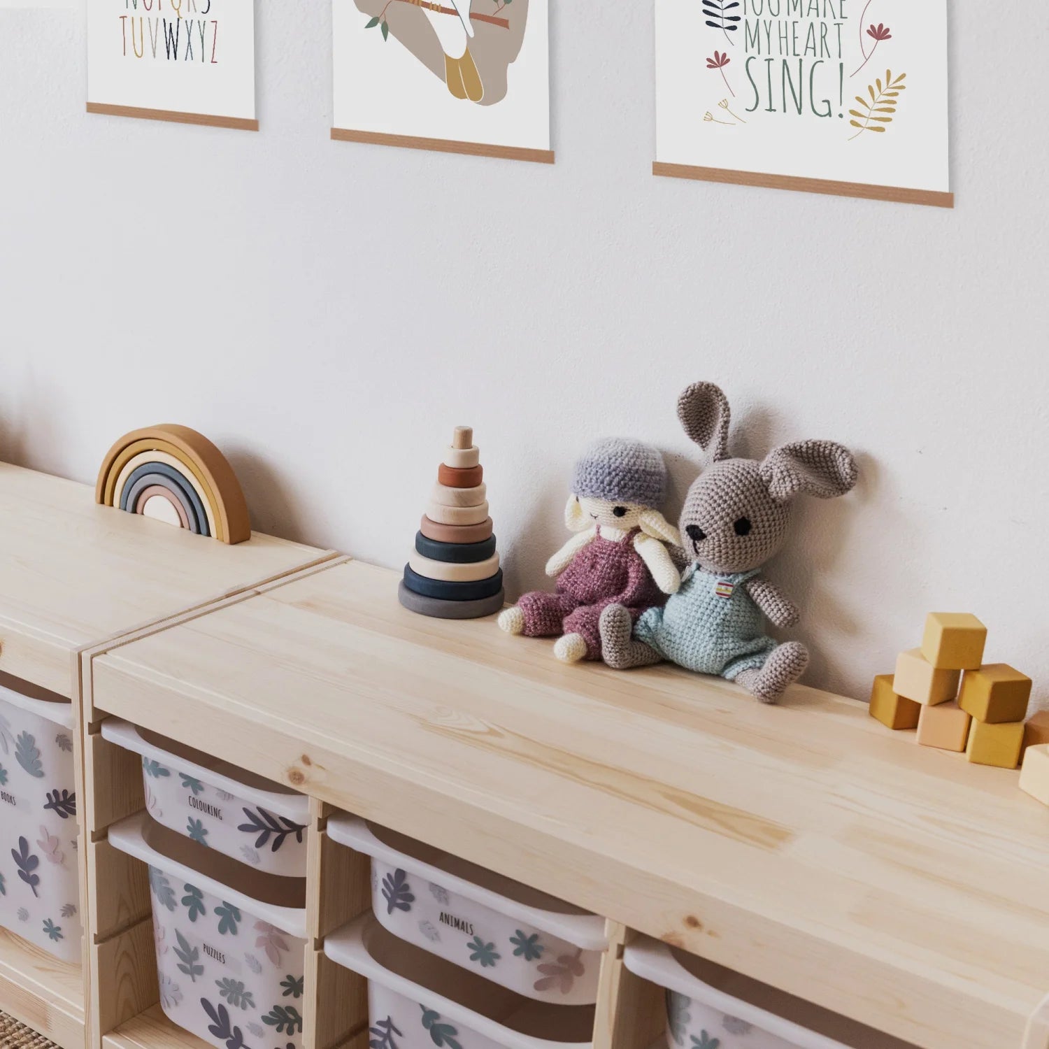 Leafy Earthy - Storage Tub Decals Organisational Tubs