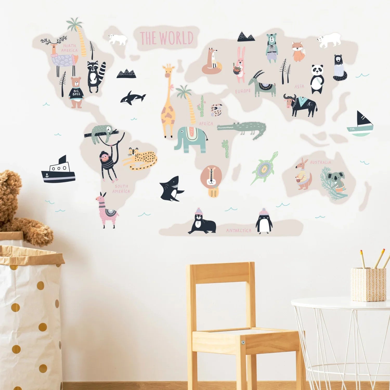 Interactive World Map - Pastel - Decals - Maps