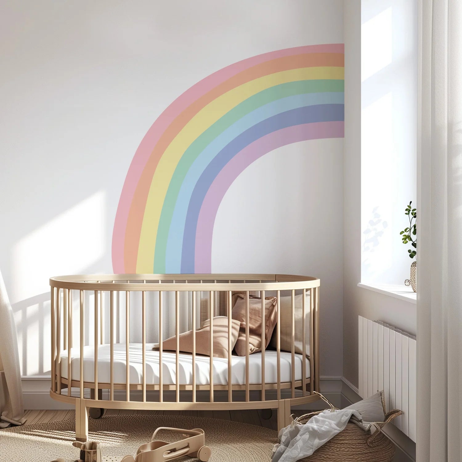 Rainbow Half Wall Decal - Decals - Rainbow Sun Clouds