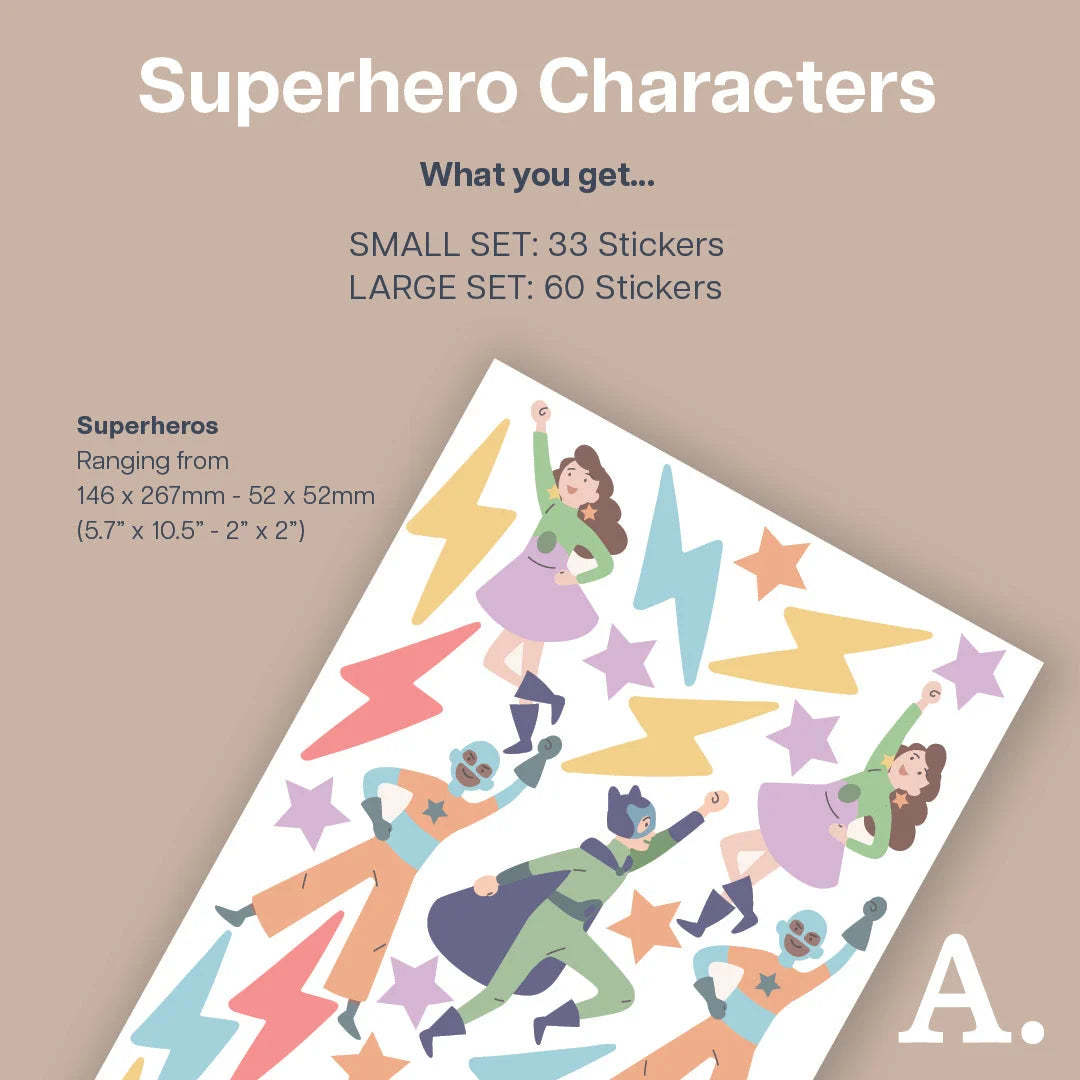 Superhero Character Wall Decals - Decals - Fantasy