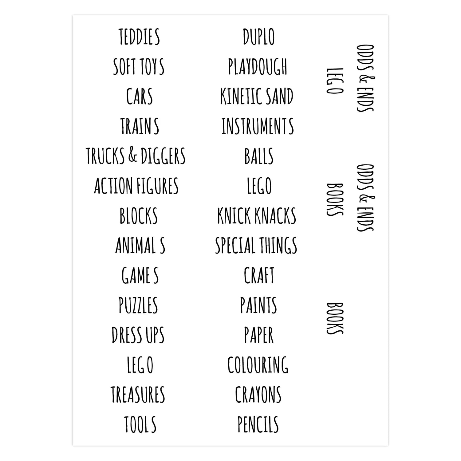 Toy Labels - Boys - Clear - Organisation Labels