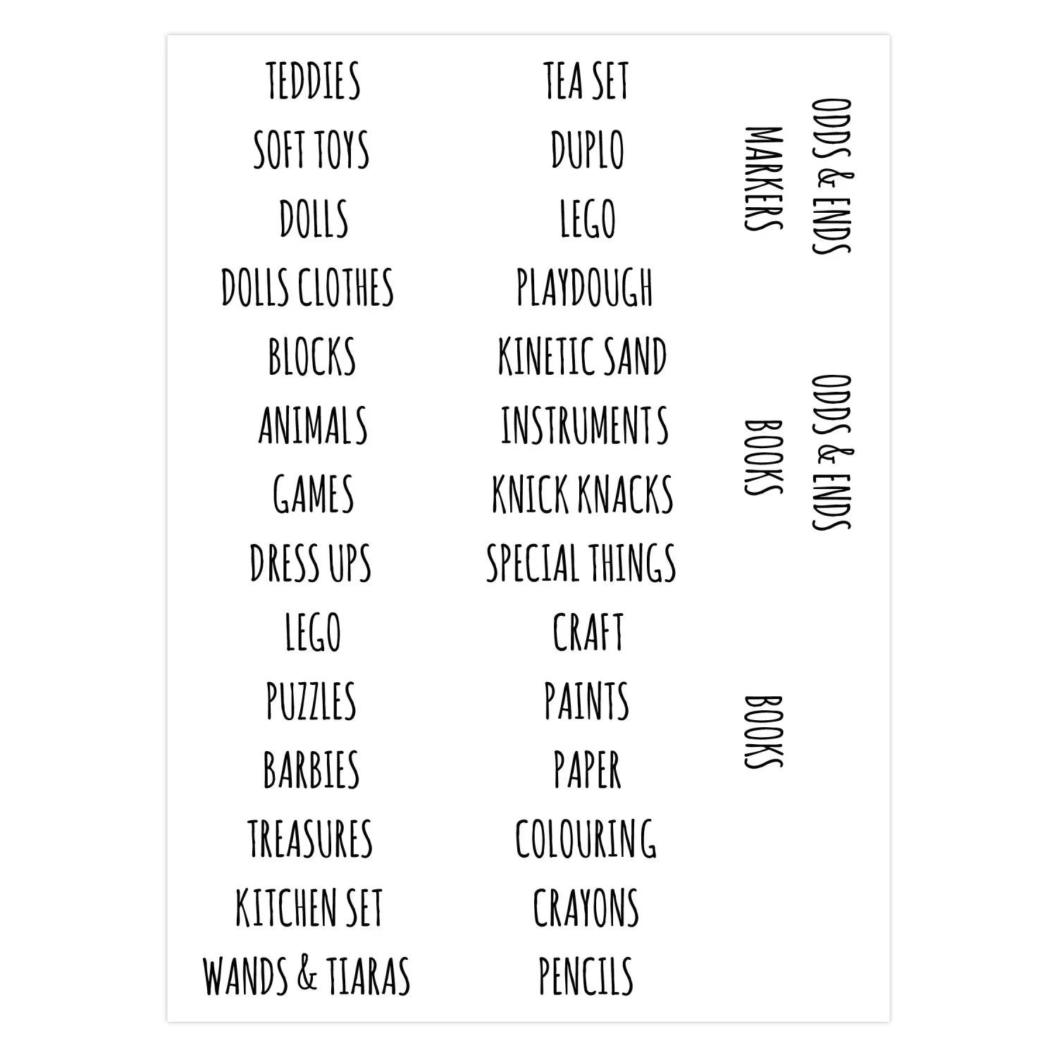 Toy Labels - Girls - Clear Rectangular - Organisation Labels