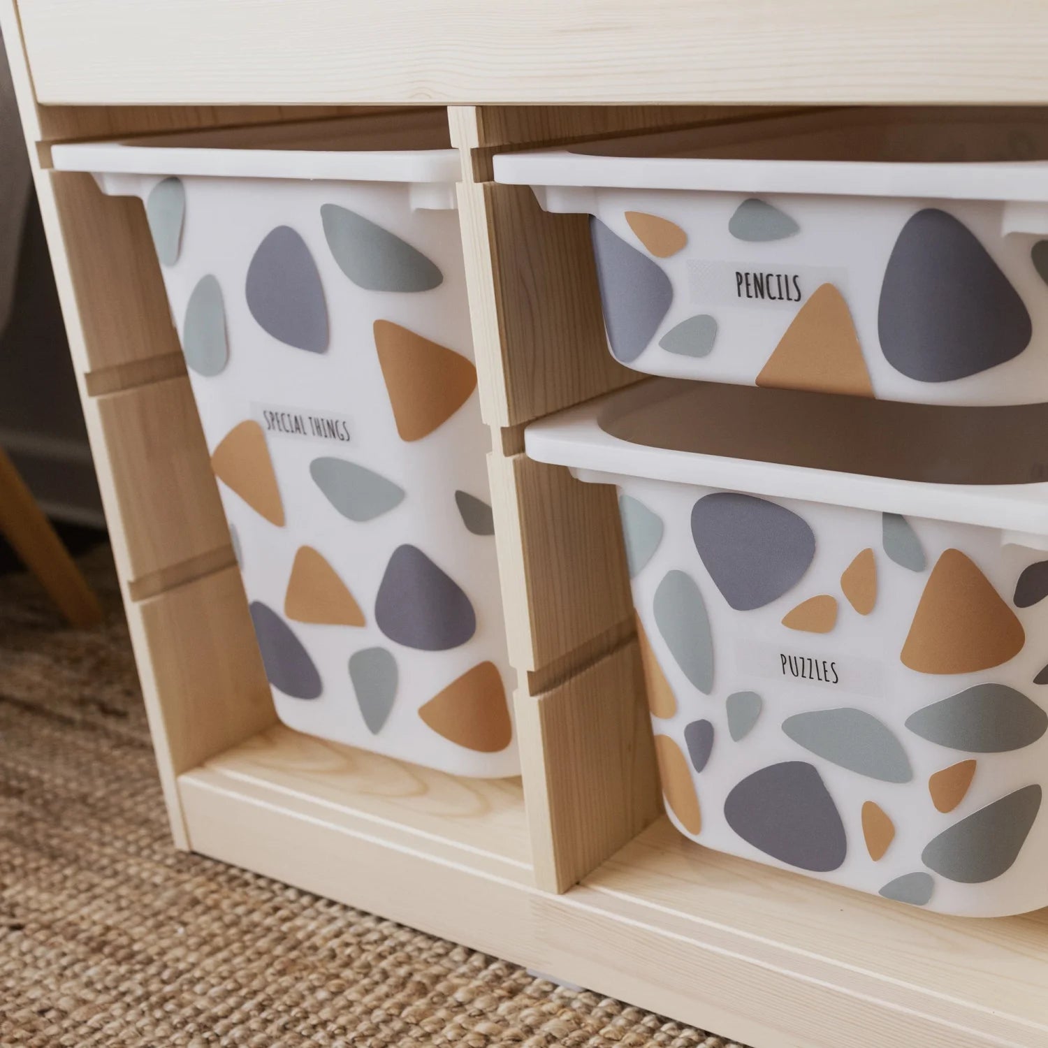 Triangles Jungle - Storage Tub Decals Organisational Tubs